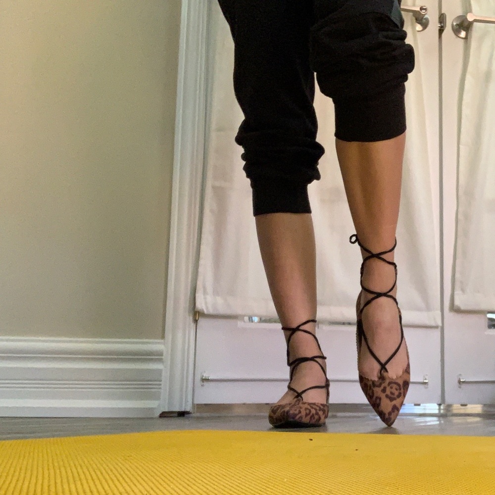 Top shop lace up pointy toe flats